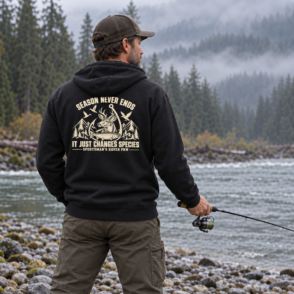 Sportsman's Haven Season Never Ends Hoodie | Dark Colors Pullover