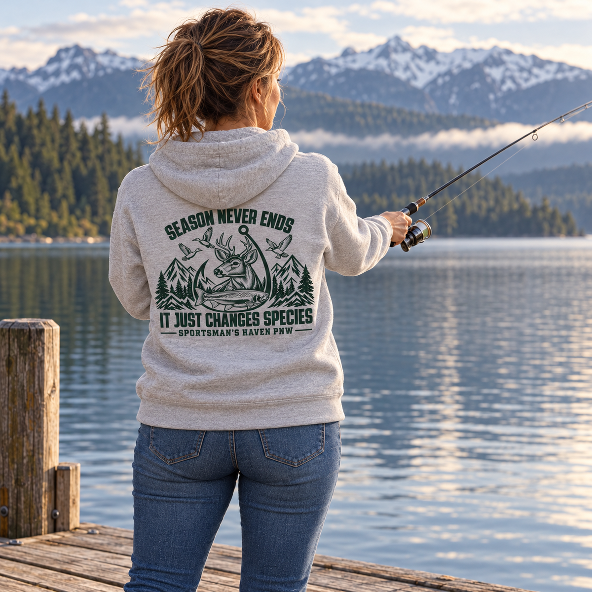 Sportsman's Haven Season Never Ends Hoodie | Light Colors Pullover