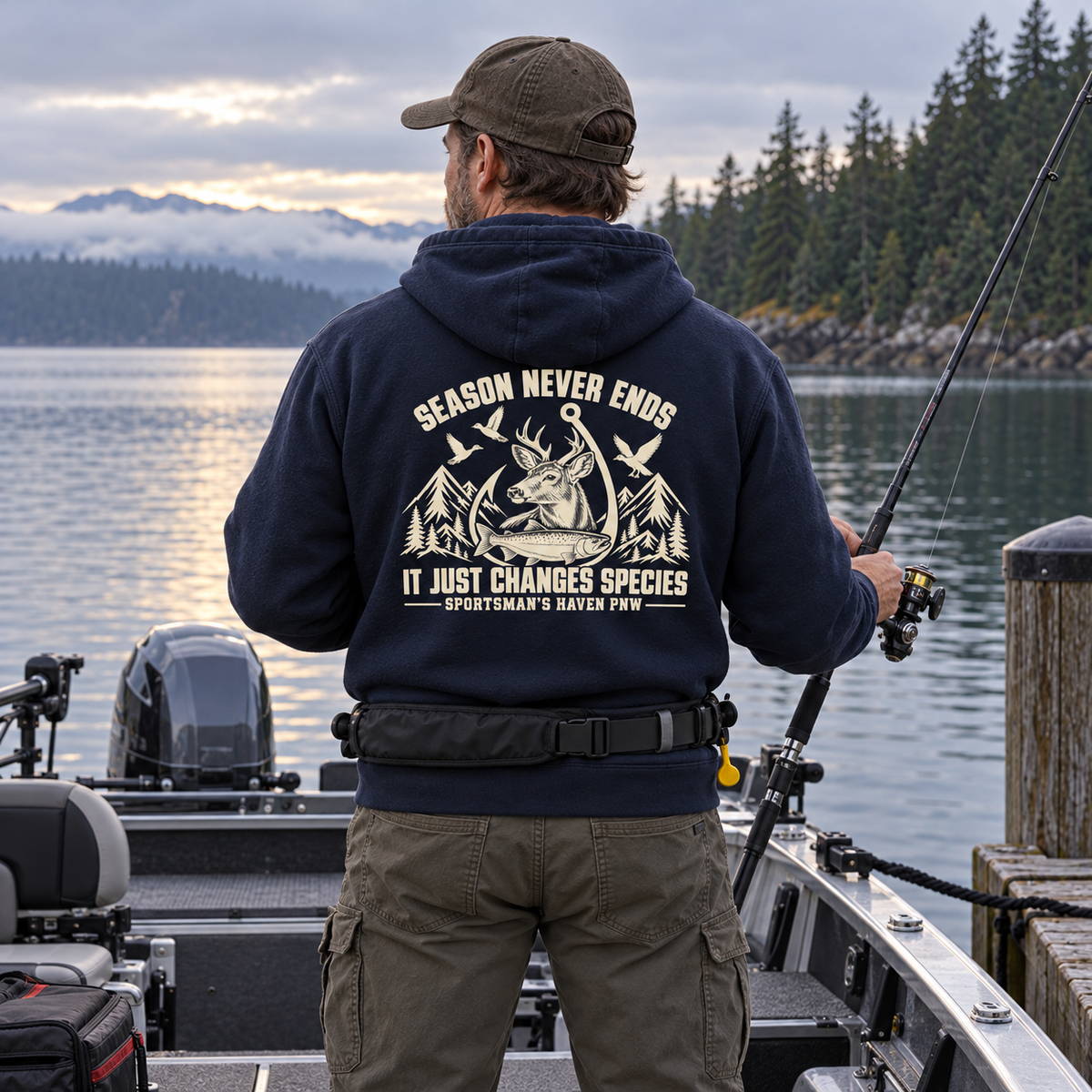 Sportsman's Haven Season Never Ends Hoodie | Dark Colors Pullover