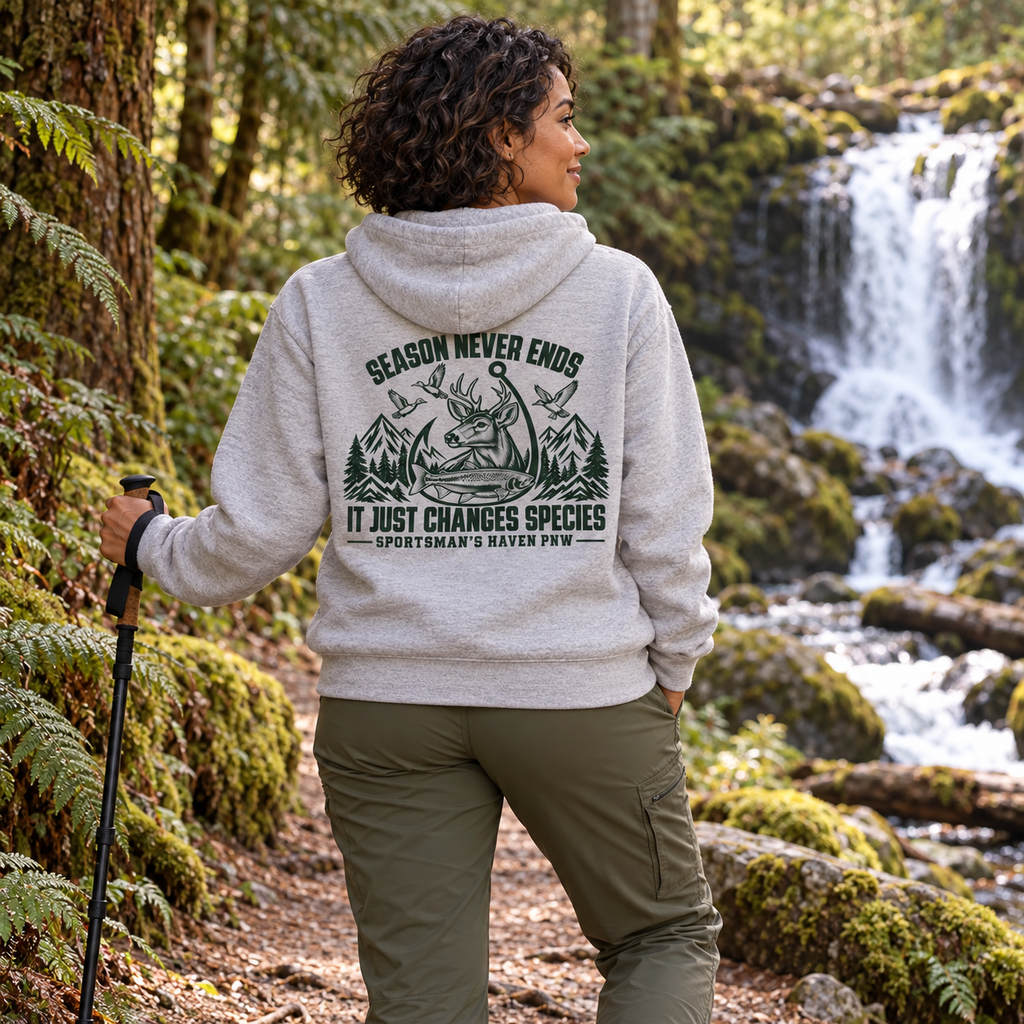 Sportsman's Haven Season Never Ends Hoodie | Light Colors Pullover