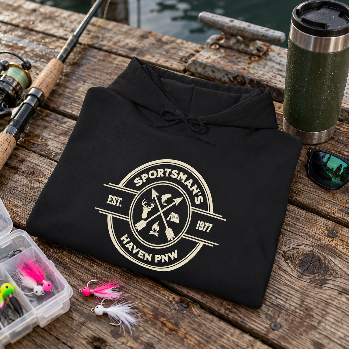 Sportsman’s Haven Compass Emblem Hoodie | Black Pullover