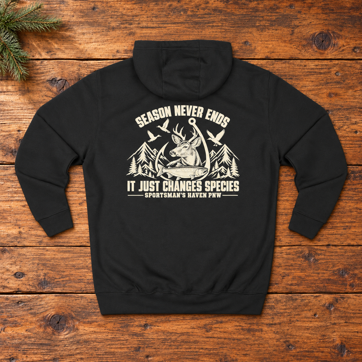 Sportsman's Haven Season Never Ends Hoodie | Dark Colors Pullover